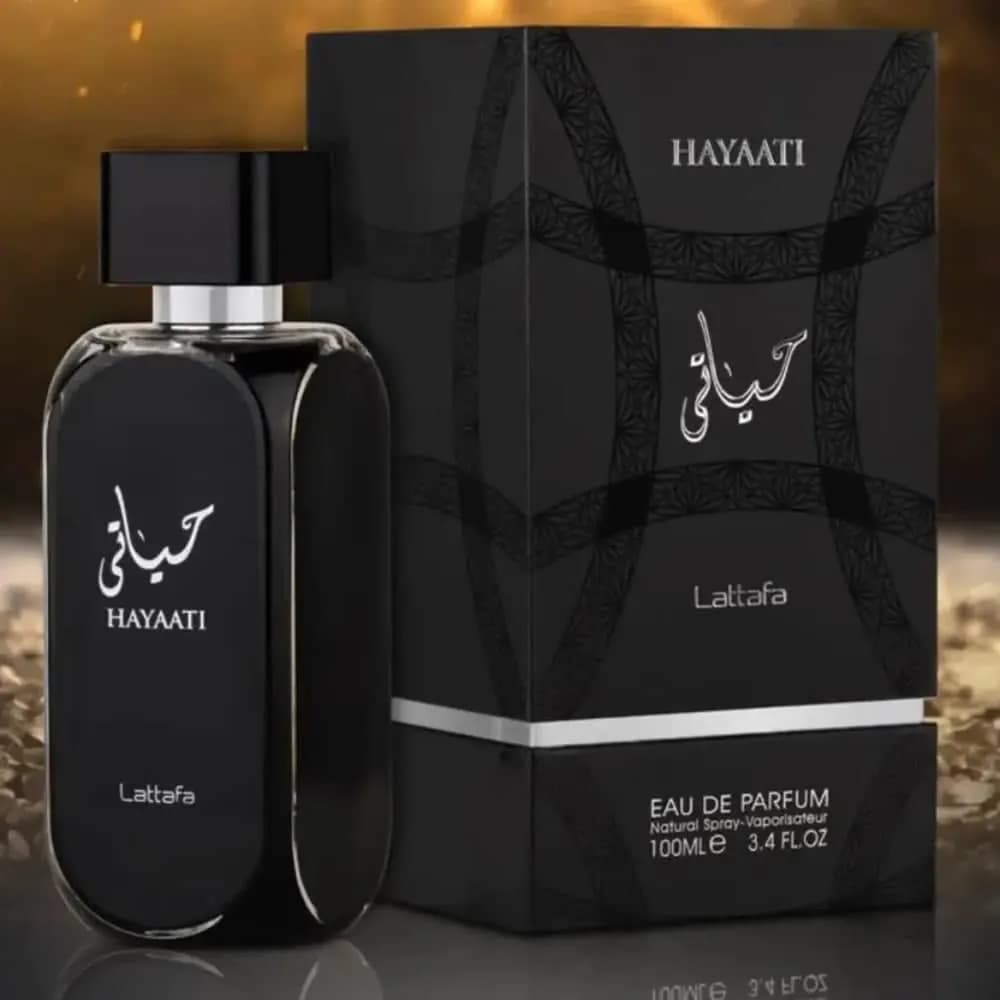 HAYAATI Lattafa Eau de Parfum 100 ml (Disponible en version Homme – Noir et Al Maleky – Bleu) - Image 1