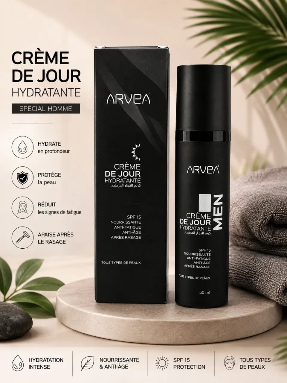 ARVEA Men – Crème de Jour Hydratante - Image 1