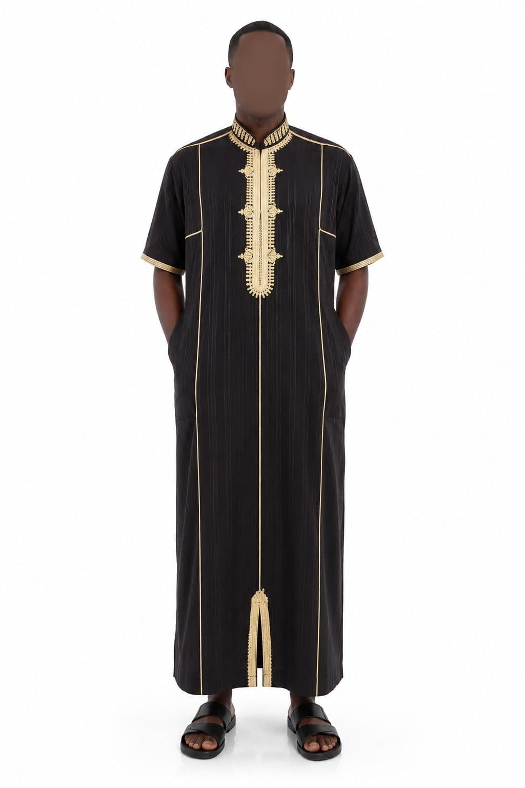 Boubou Homme Brodé Doré – Tenue Élégante - Image 1