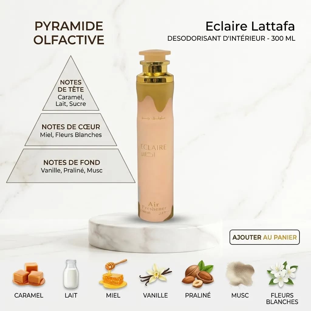 Lattafa Eclaire Air Freshener 300 ml – Désodorisant Maison Vanille & Caramel - Image 1
