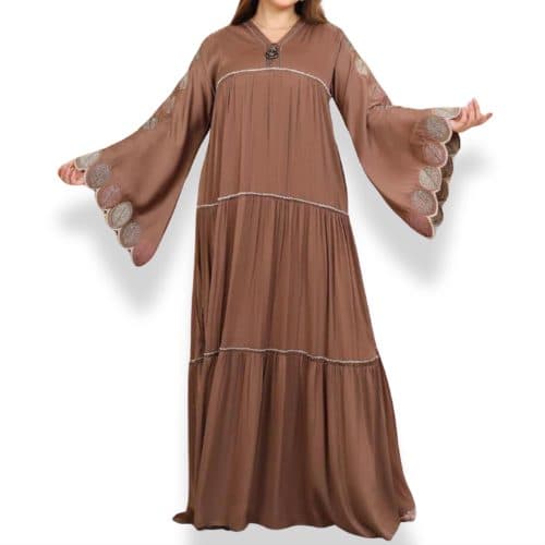 Le produit Abaya Femme Brodée – Longue à Manches Évasées