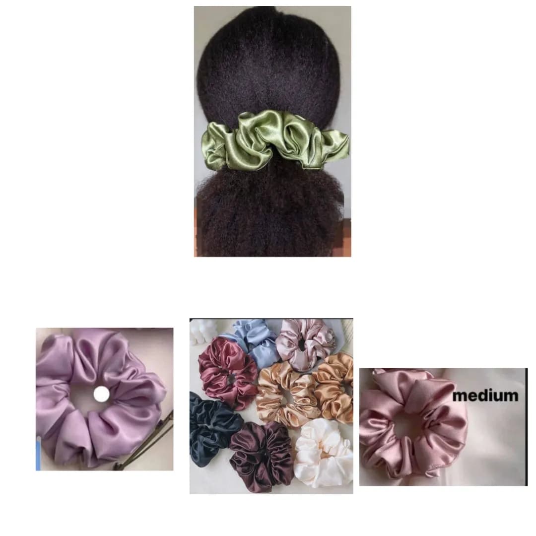 Chouchou simple taille normale en soie - Image 1