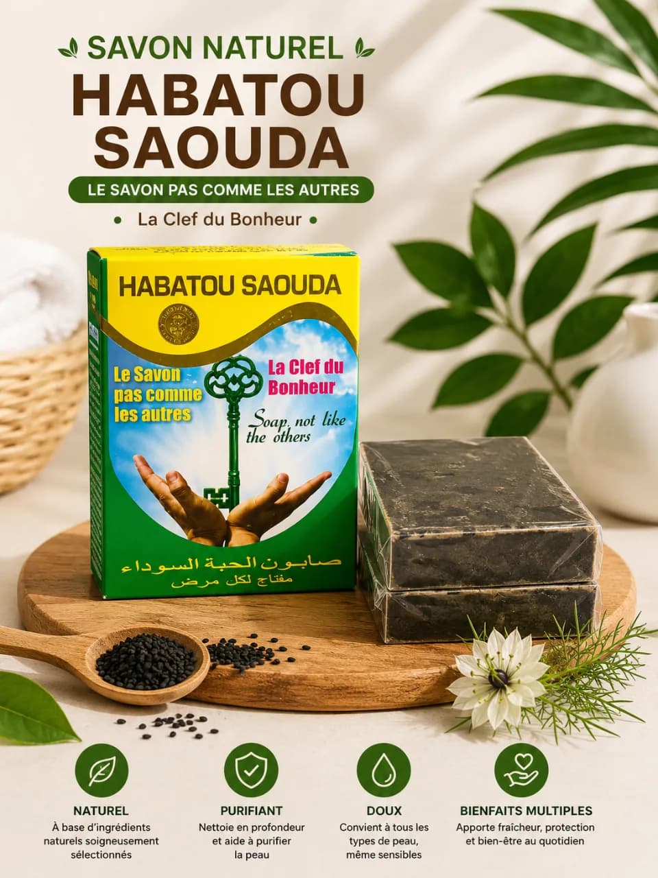 Le produit Habatou Saouda – Savon Naturel à la Nigelle