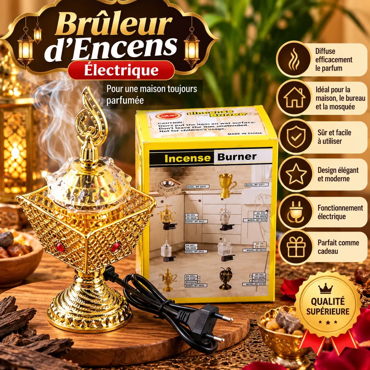 Le produit Brûleur d’Encens Électrique – Élégance Orientale