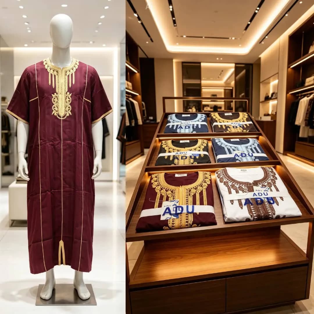 Le produit Boubou Homme Brodé à Manches Courtes