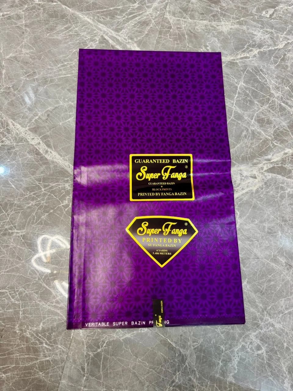 Bazin Super Fanga -Tissu de qualité supérieur violet - Image 1