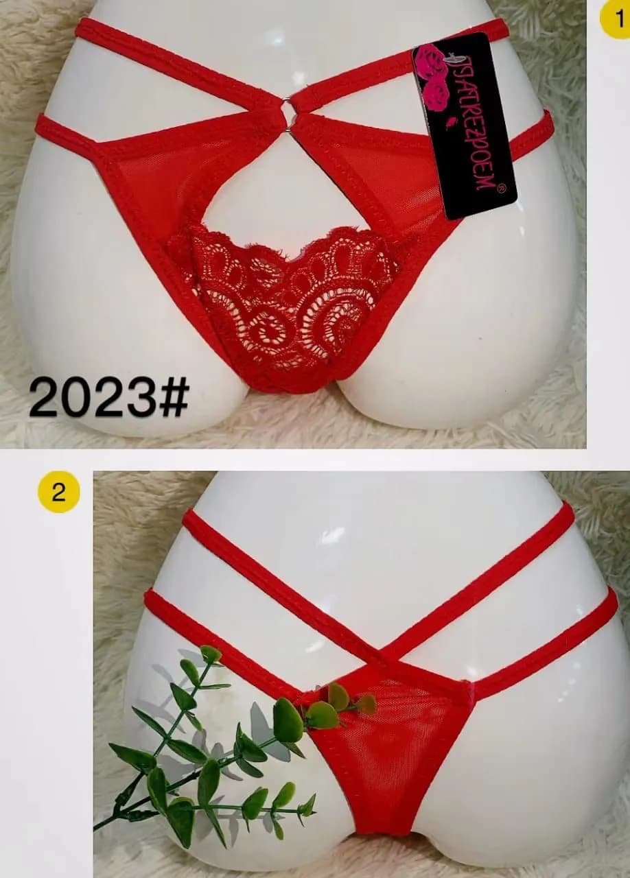 Sous vêtements féminin string rouge - Image 1