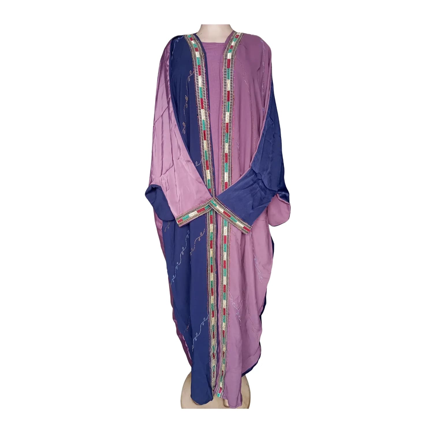 Abaya prestige bicolore bleu-violet - Image 1